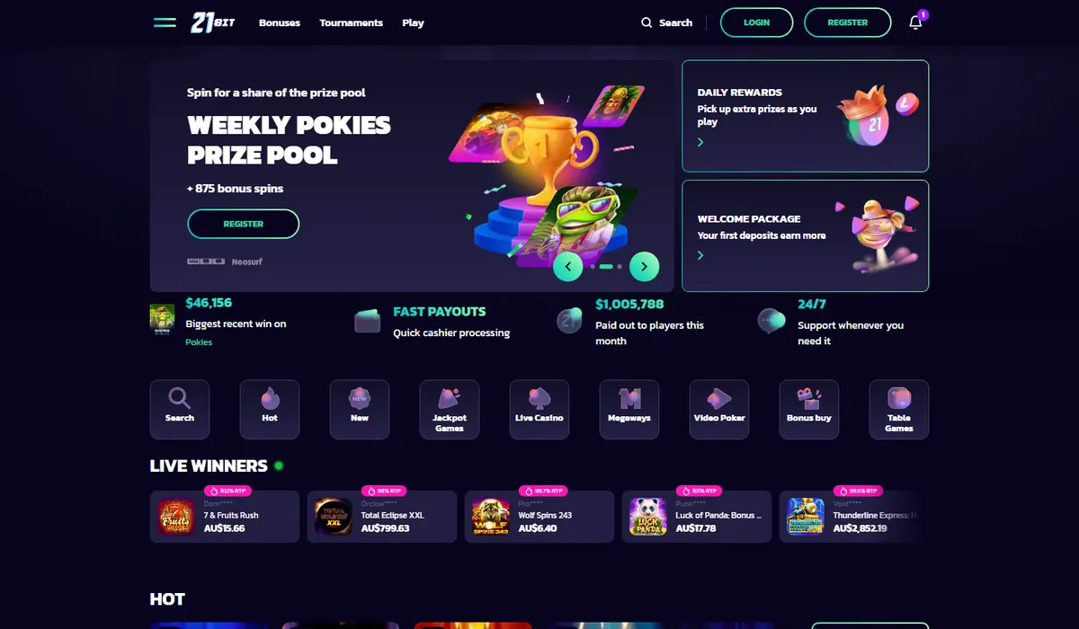 21Bit Casino lobby