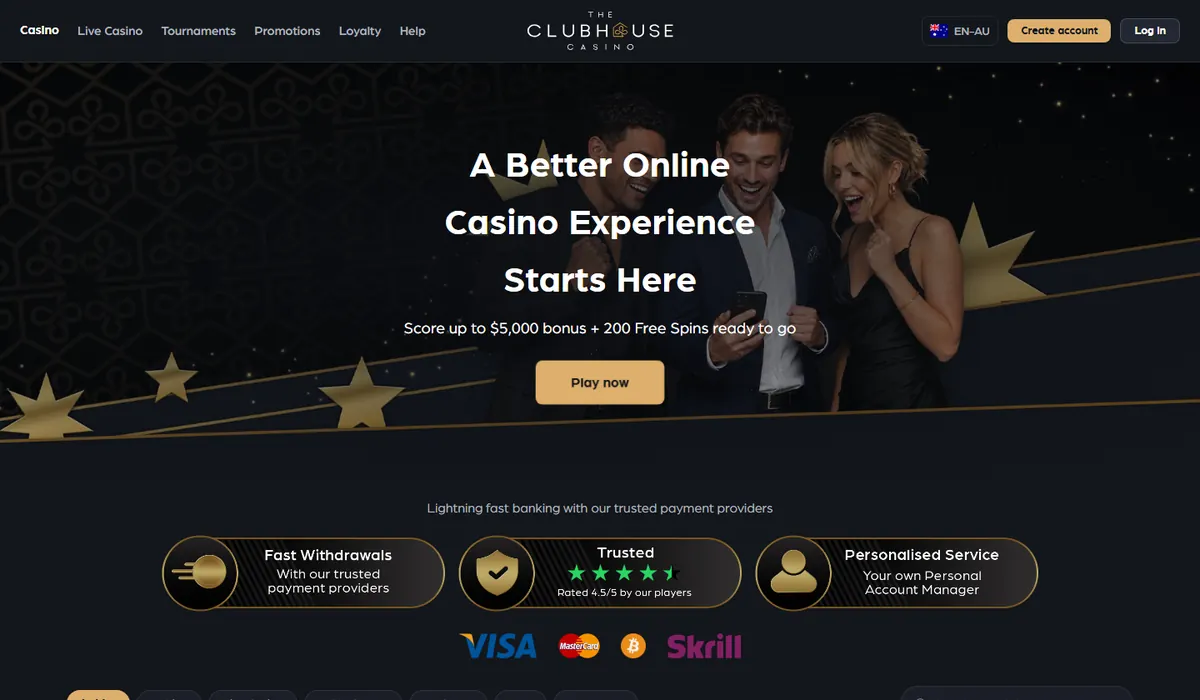 The Clubhouse Casino lobby