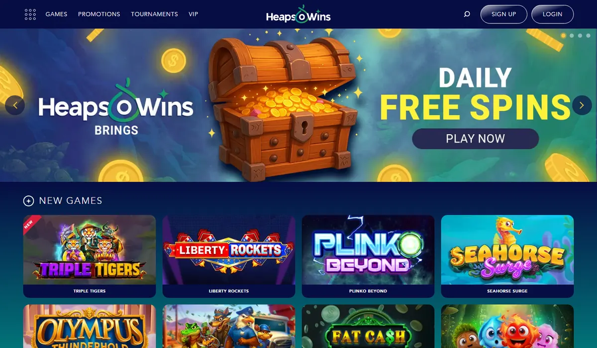Heaps O' Wins lobby