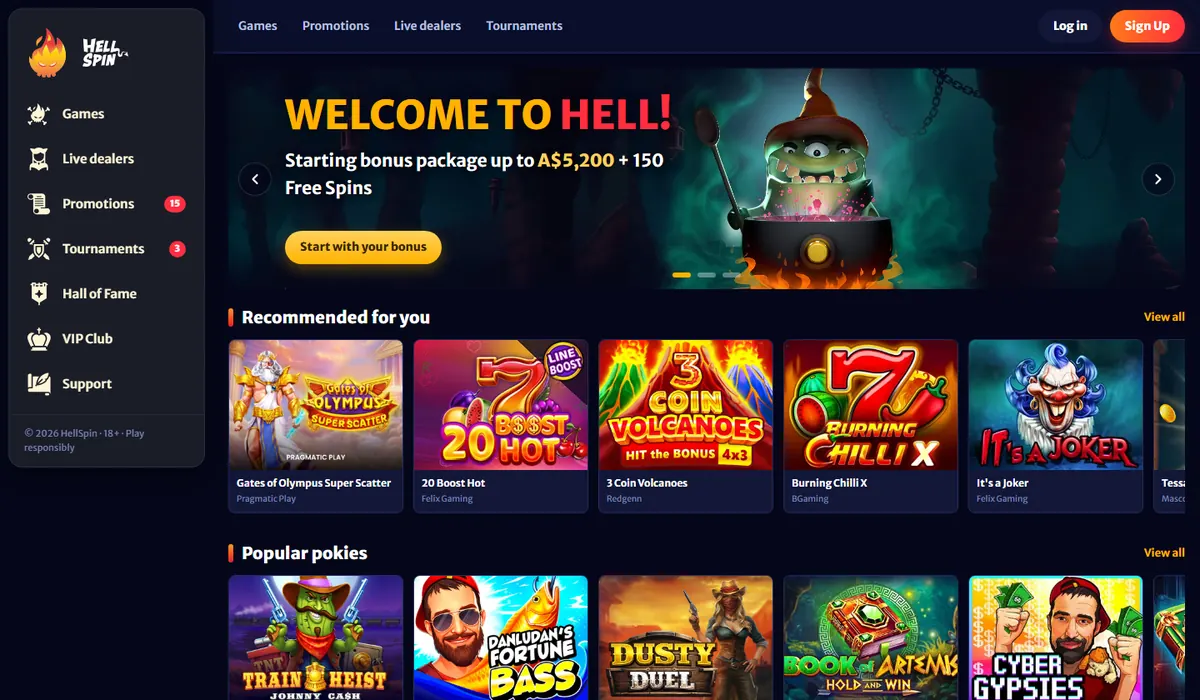 HellSpin lobby