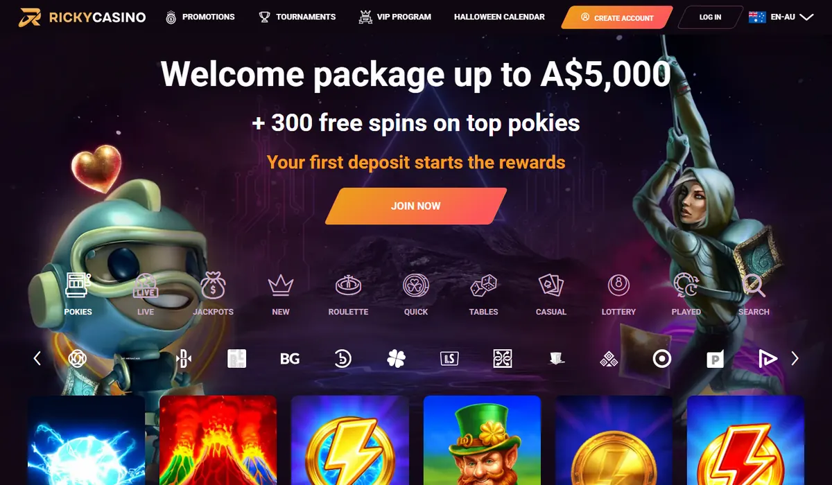 Ricky Casino lobby