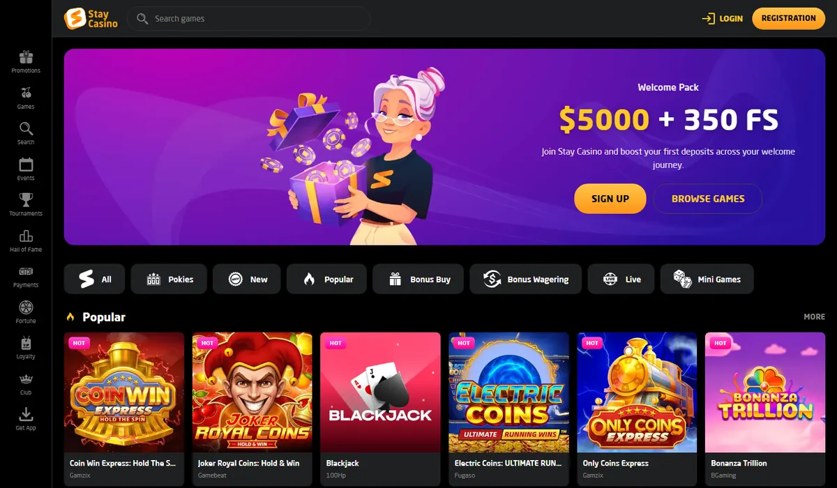 Stay Casino lobby