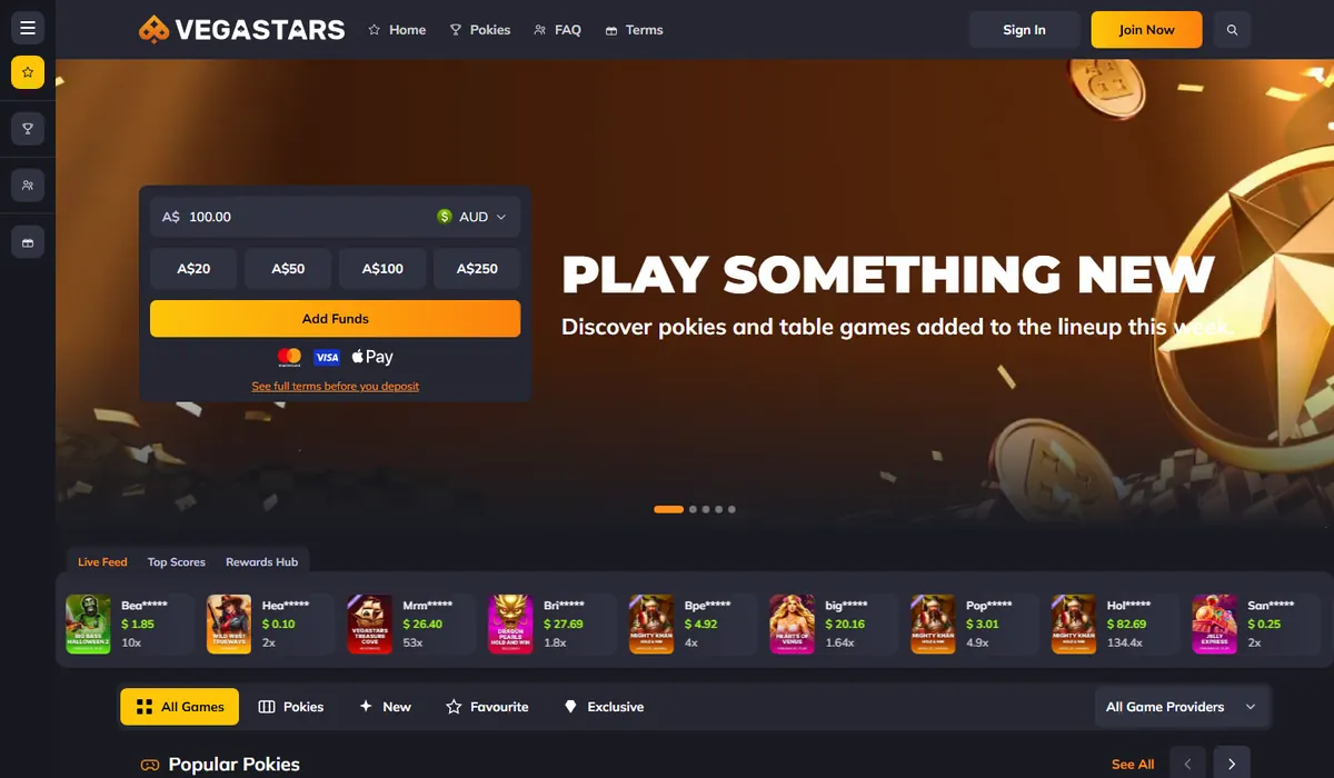 VegaStars lobby